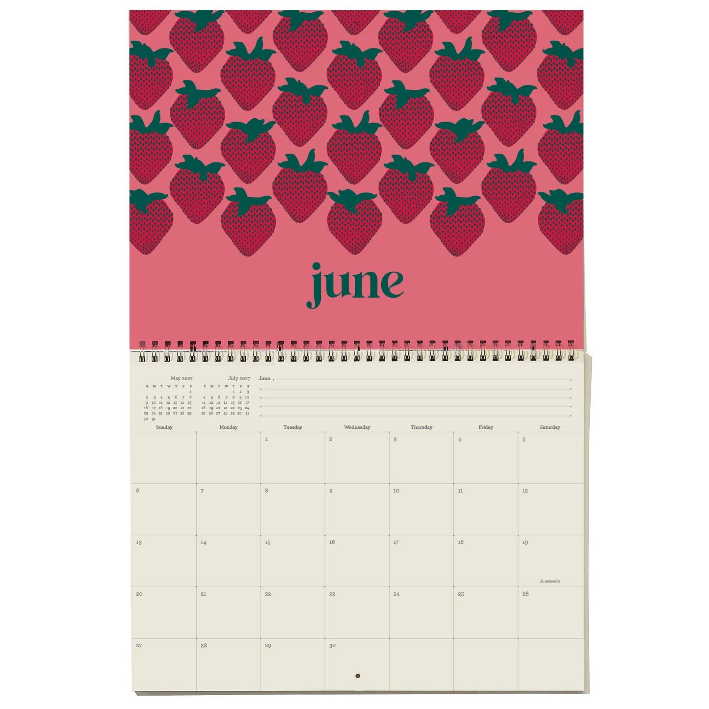 2027 Write-On Calendar | Grid style monthly calendar