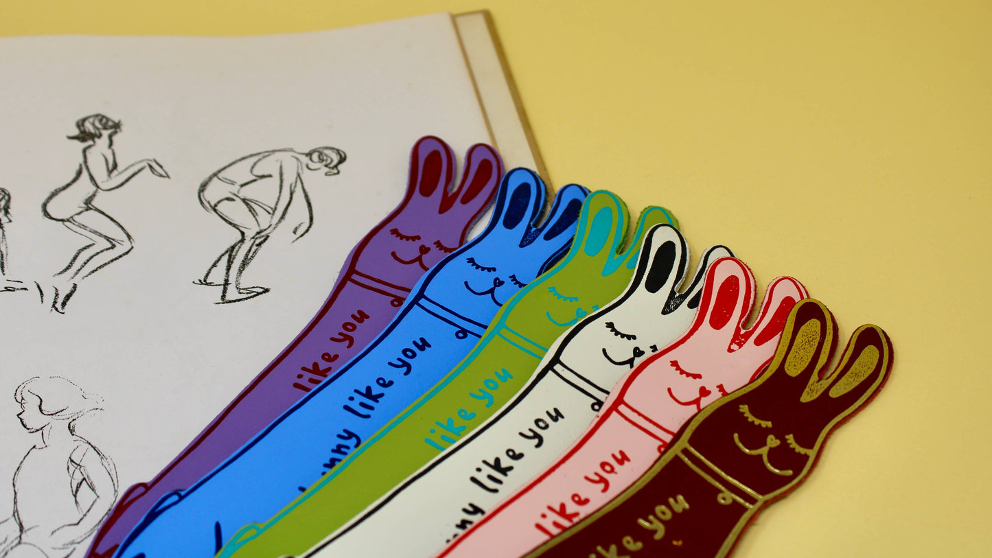 Cute Bunny Bookmark: Cream