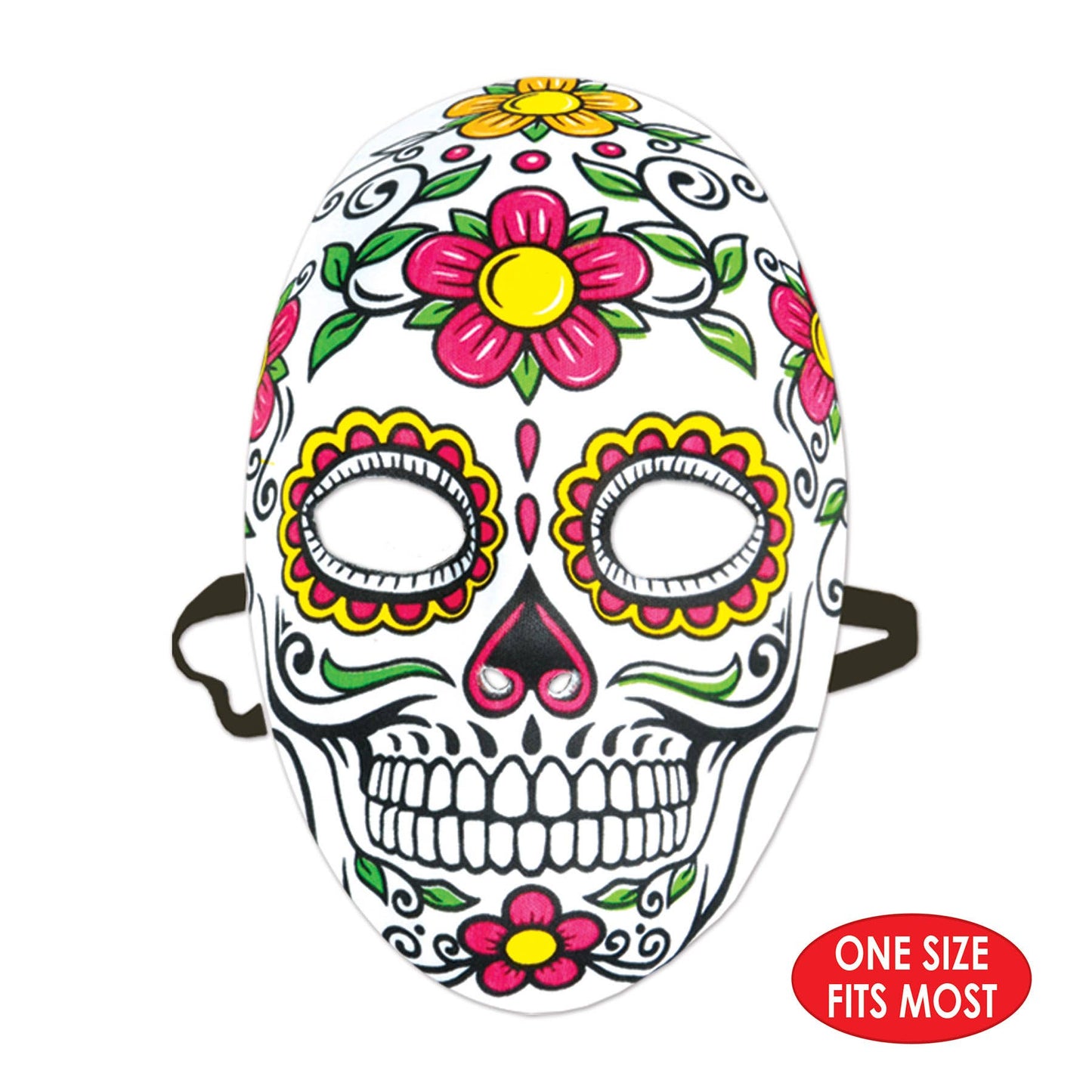 Day Of The Dead Mask, elastic attached, OSFM