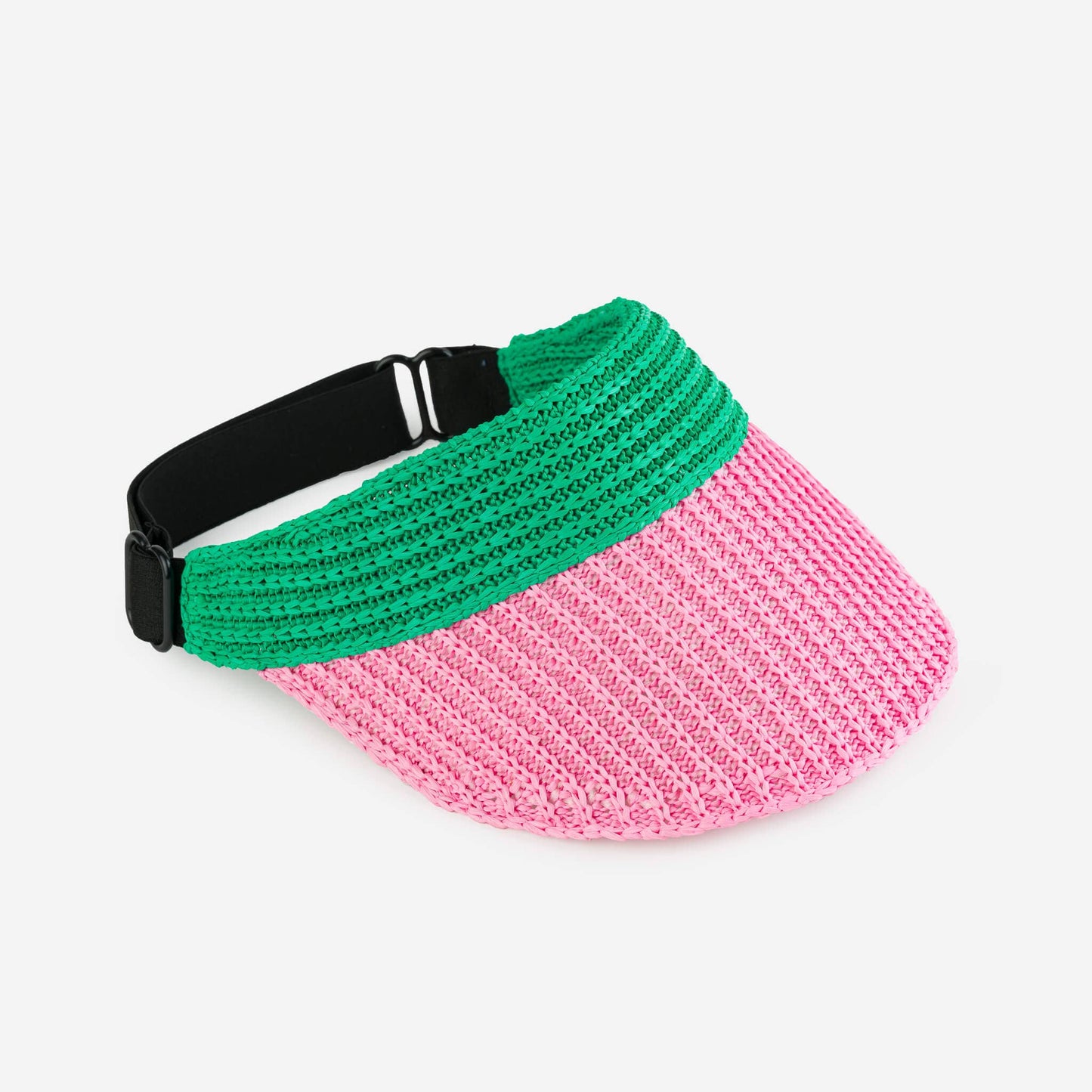 Raffia Visor: Kelly Pink