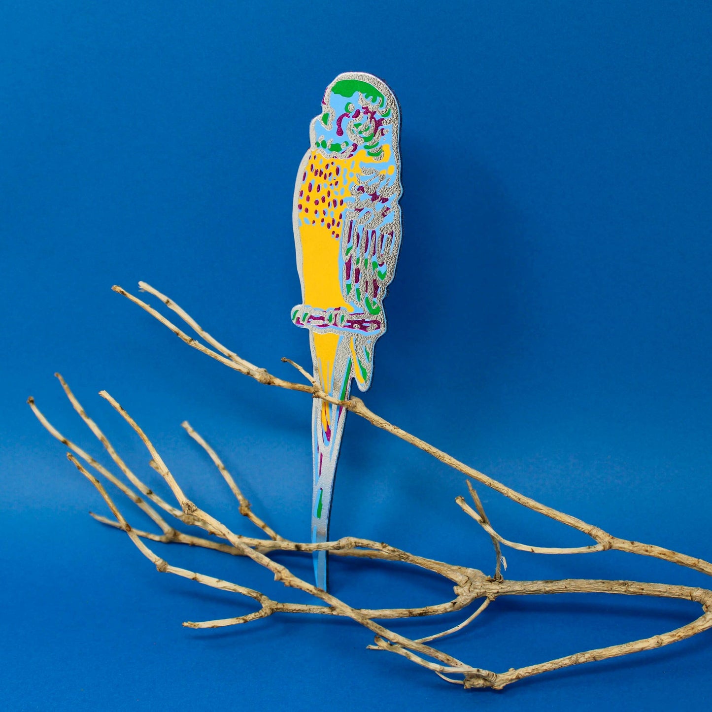 Parakeet Bookmark: Red/Blue