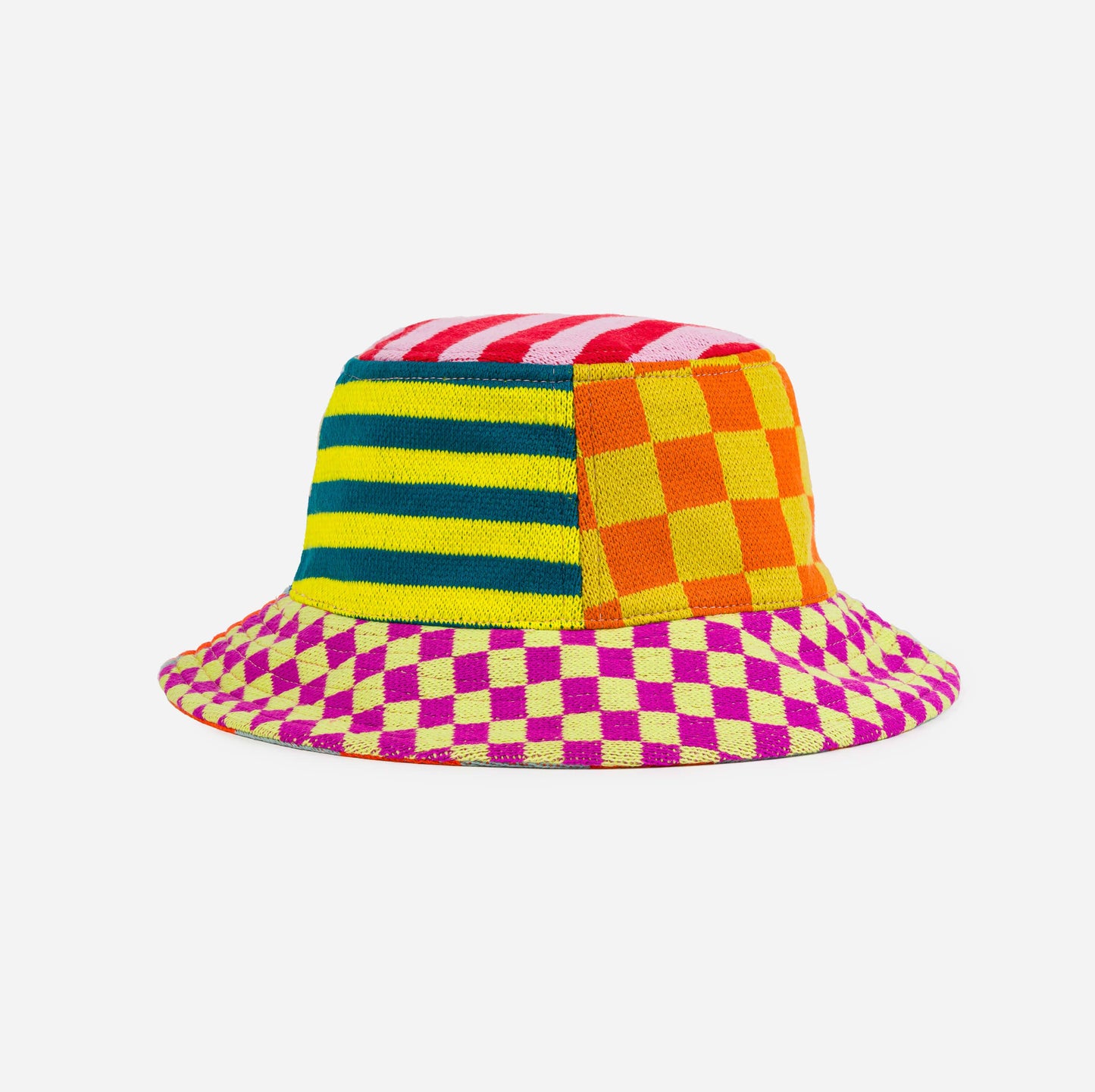 Pattern Patch Bucket Hat: Rainbow
