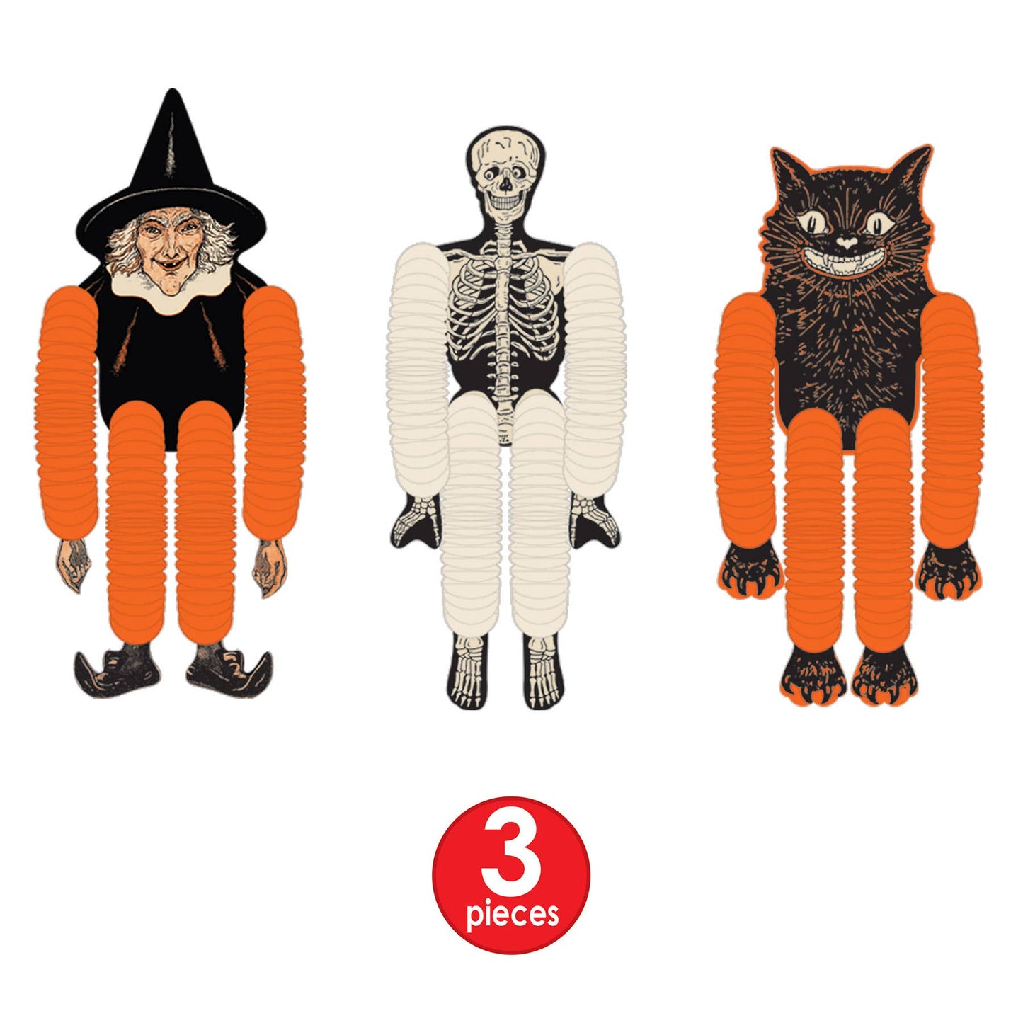 Vintage Halloween Tissue Dancers 14". 3/pkg