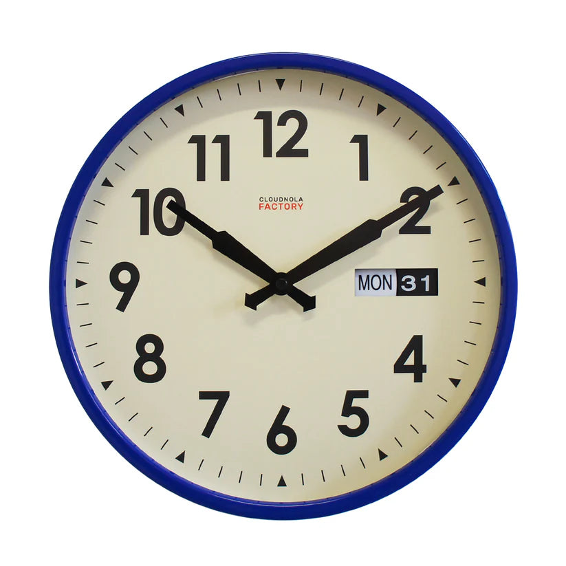 Calendar Clock Blue 12" Cloud NOLA