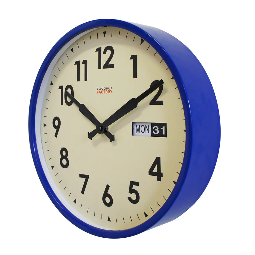 Calendar Clock Blue 12" Cloud NOLA