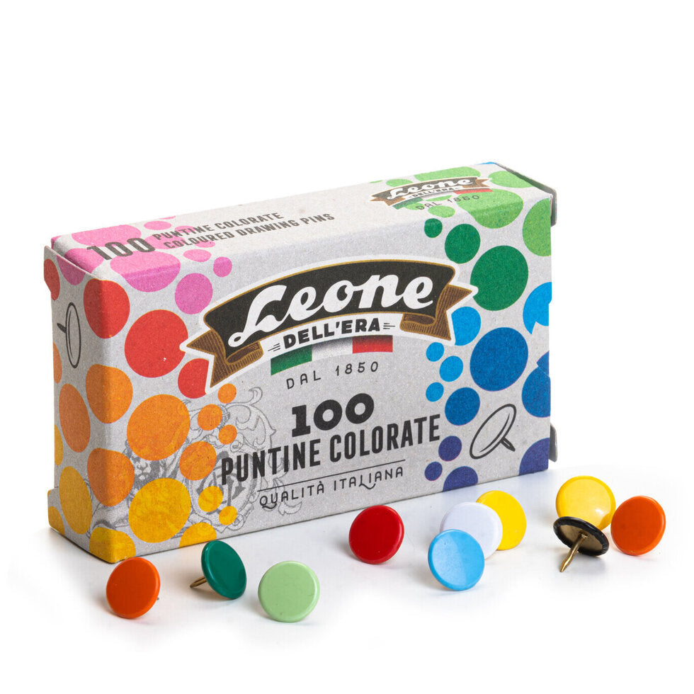 Pushpins Assorted Color 100 Count Leone
