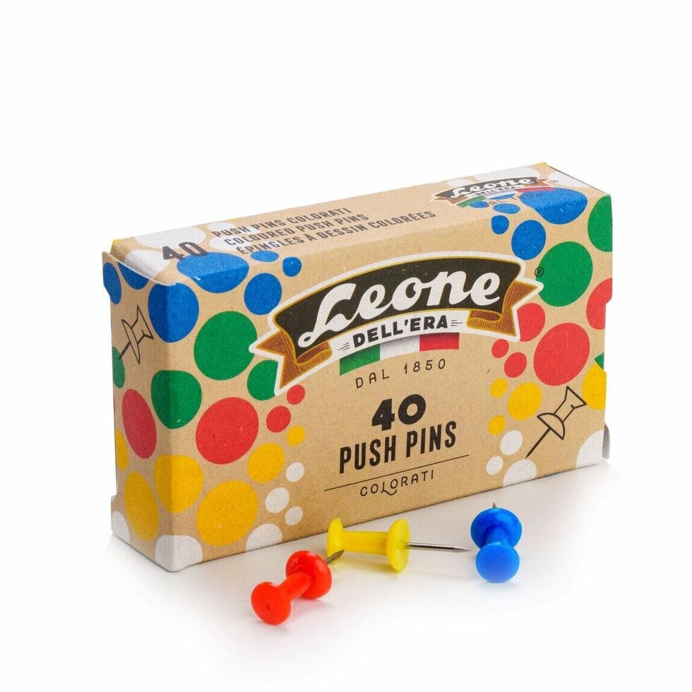 Cartographic Pushpins with Assorted Color Turrets