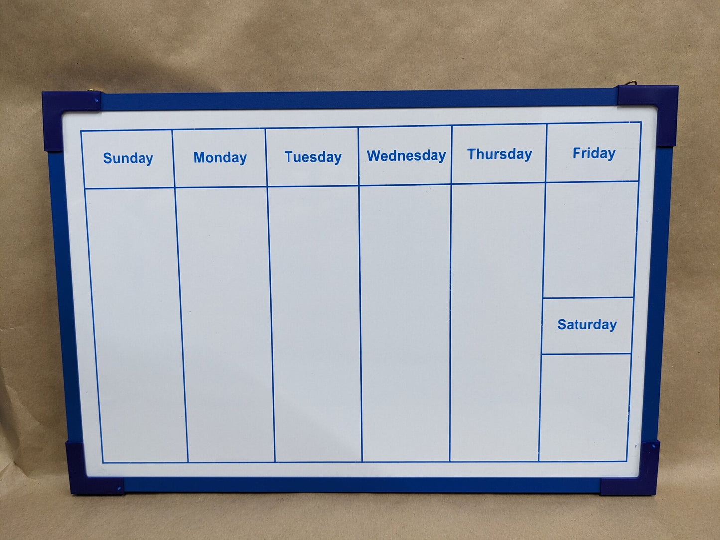 Dry Erase weekly board