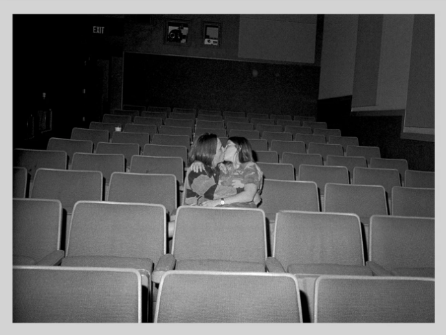 "Kissing in Theater" Screen Print Peggy Nolan