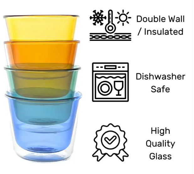Glass Set 4 Rocks Color