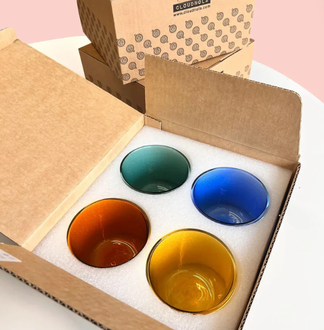 Glass Set 4 Rocks Color
