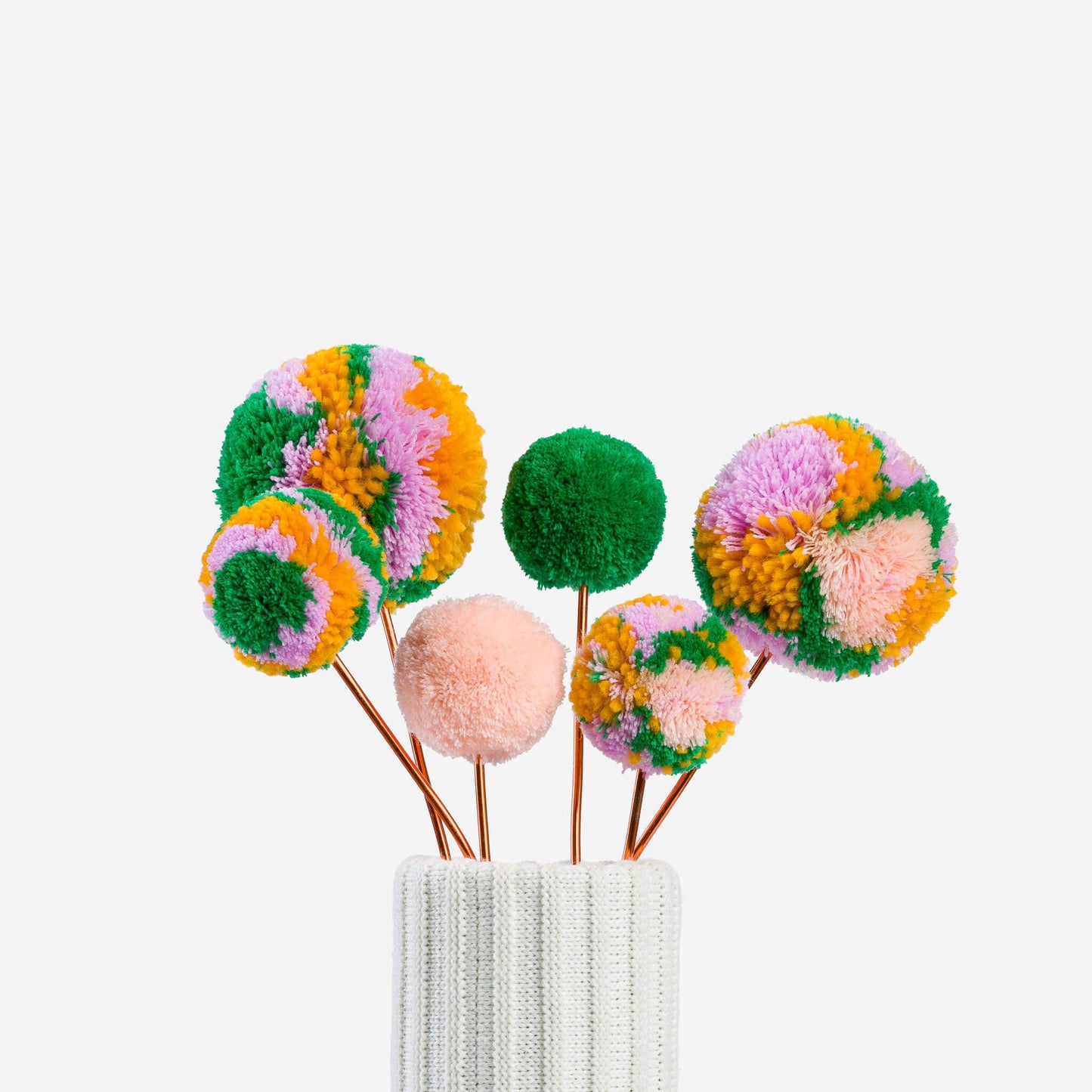 Pom Flower Bouquet: Magenta Lime