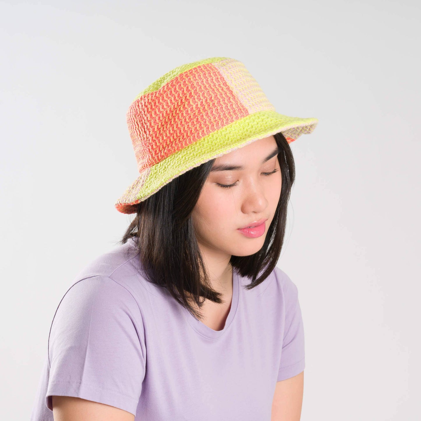 Squiggle Knit Bucket Hat: Poppy Lilac