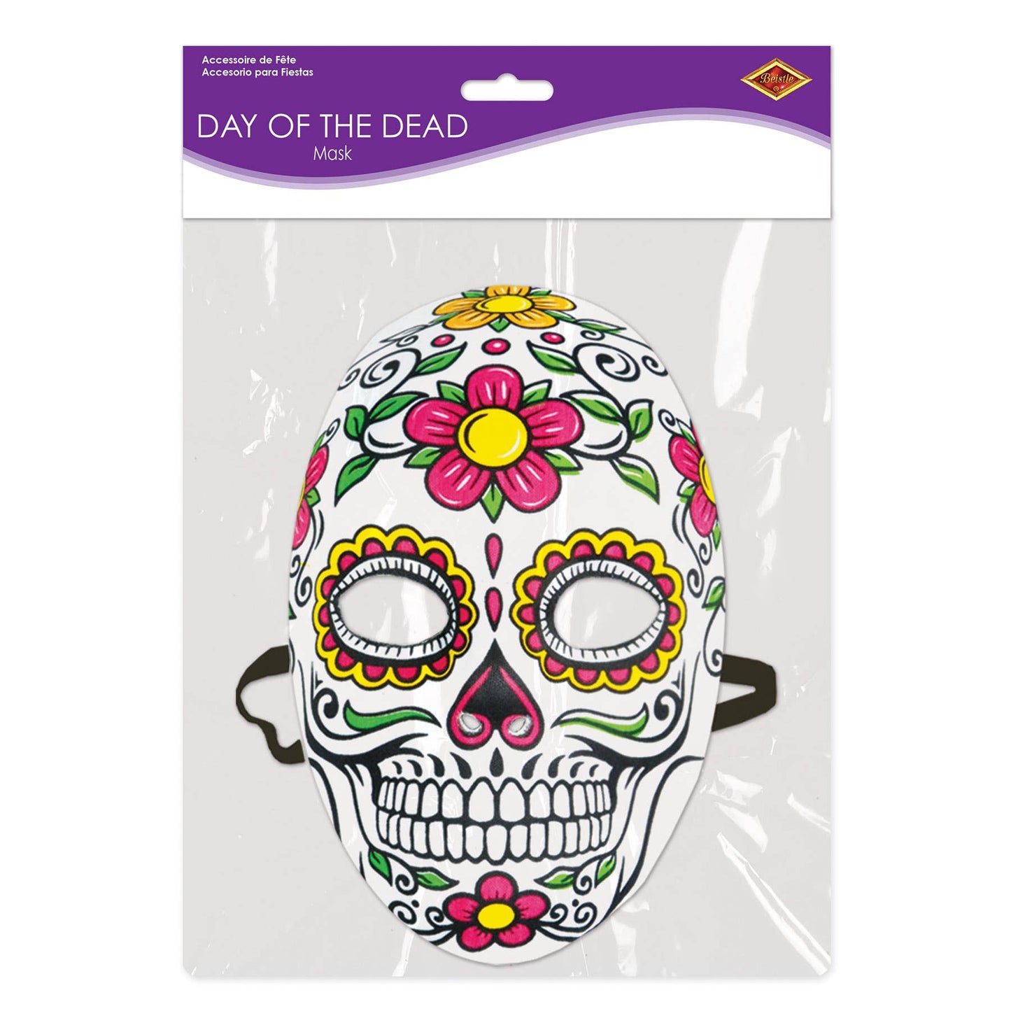 Day Of The Dead Mask, elastic attached, OSFM
