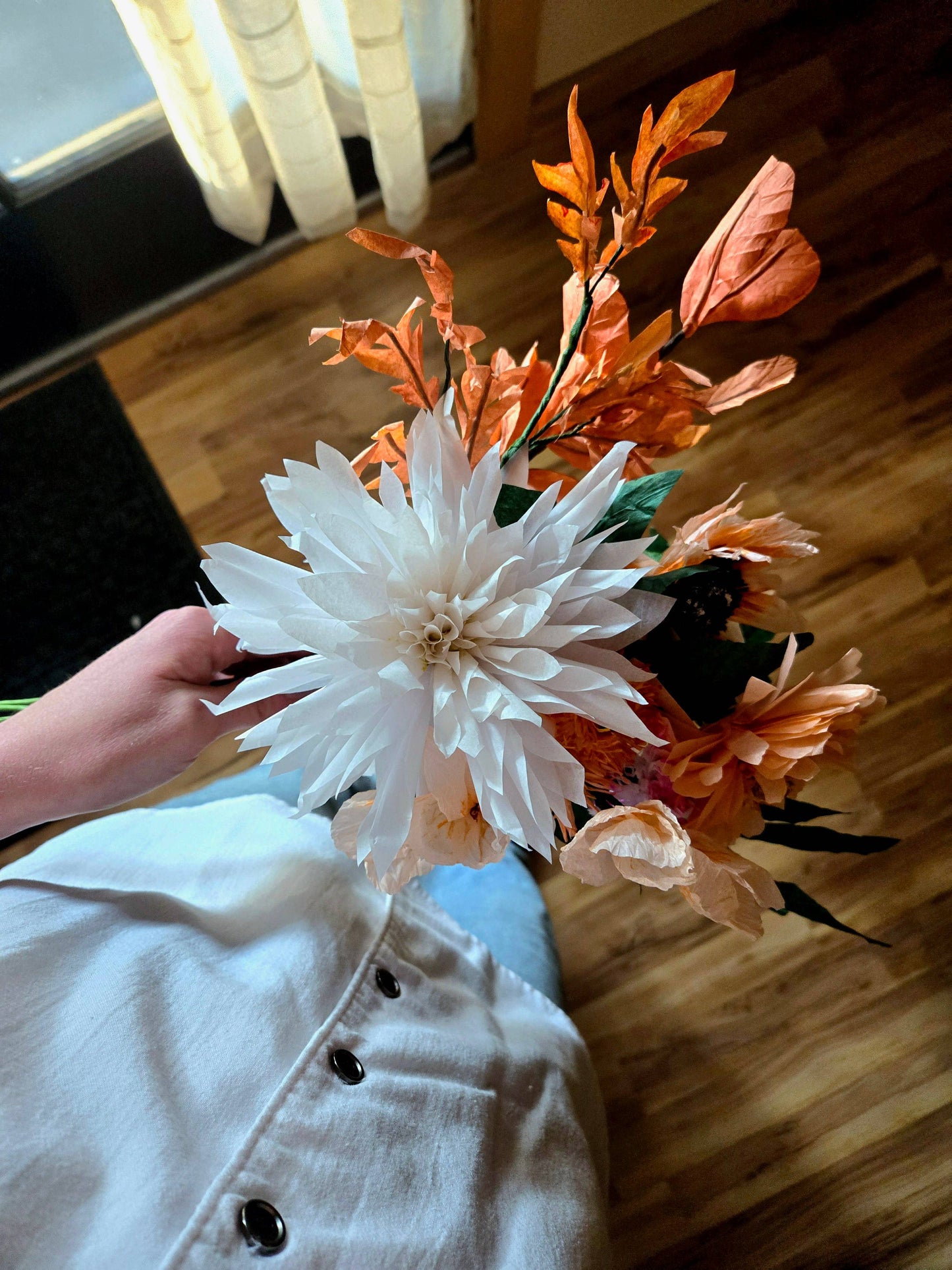 White Paper Dahlia Flower