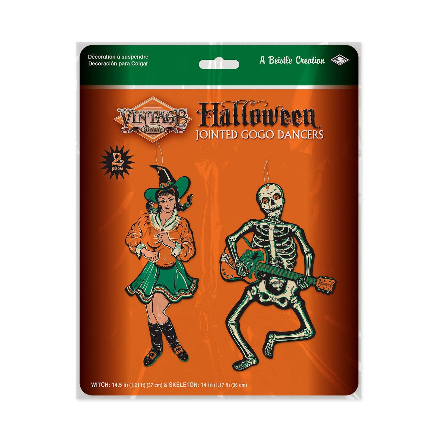 Vintage Halloween Jointed GoGo Dancers 14" & 14.5"