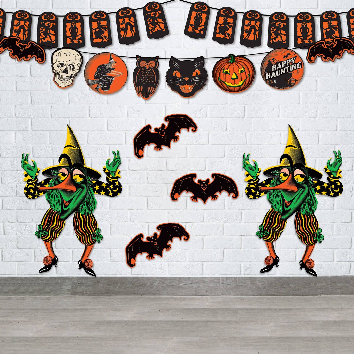 Vintage Halloween Jointed Witch Goblin 34"