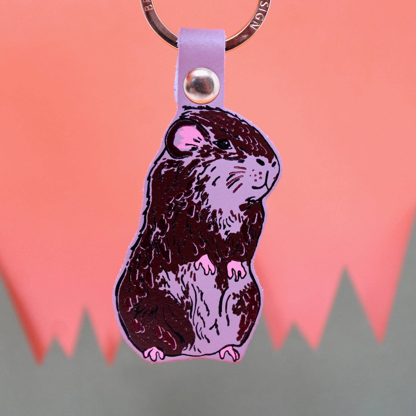 Guinea Pig Keyring: Nude