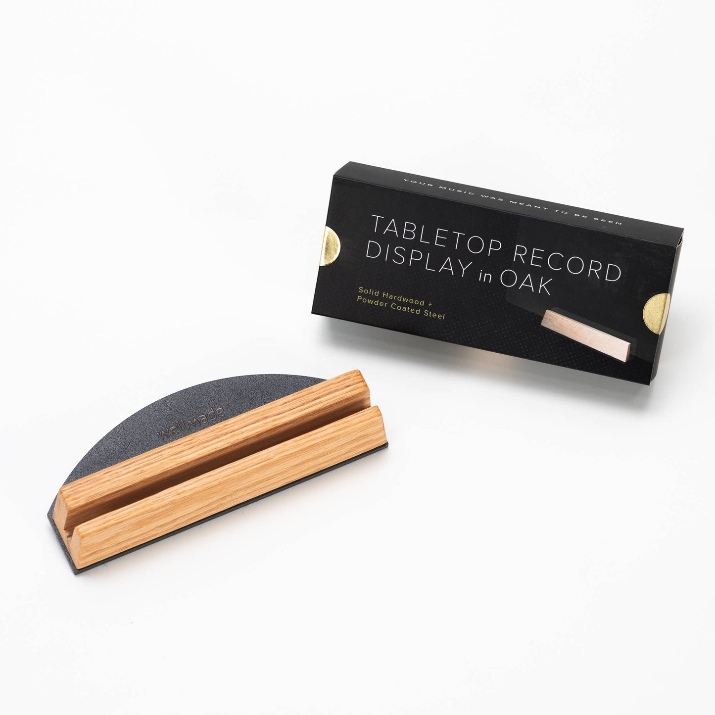 Vinyl Record Tabletop Stand: Natural Oak