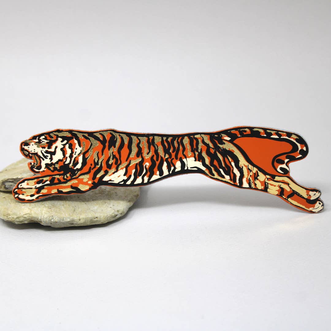 Tiger Bookmark: Cream