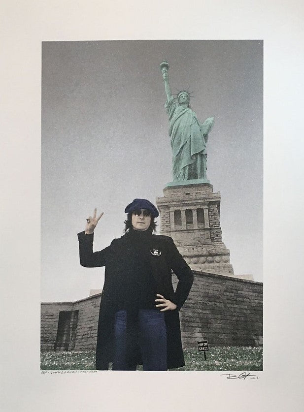 "John Lennon, Statue of Liberty, New York City" Bob Gruen, 2021 Edition