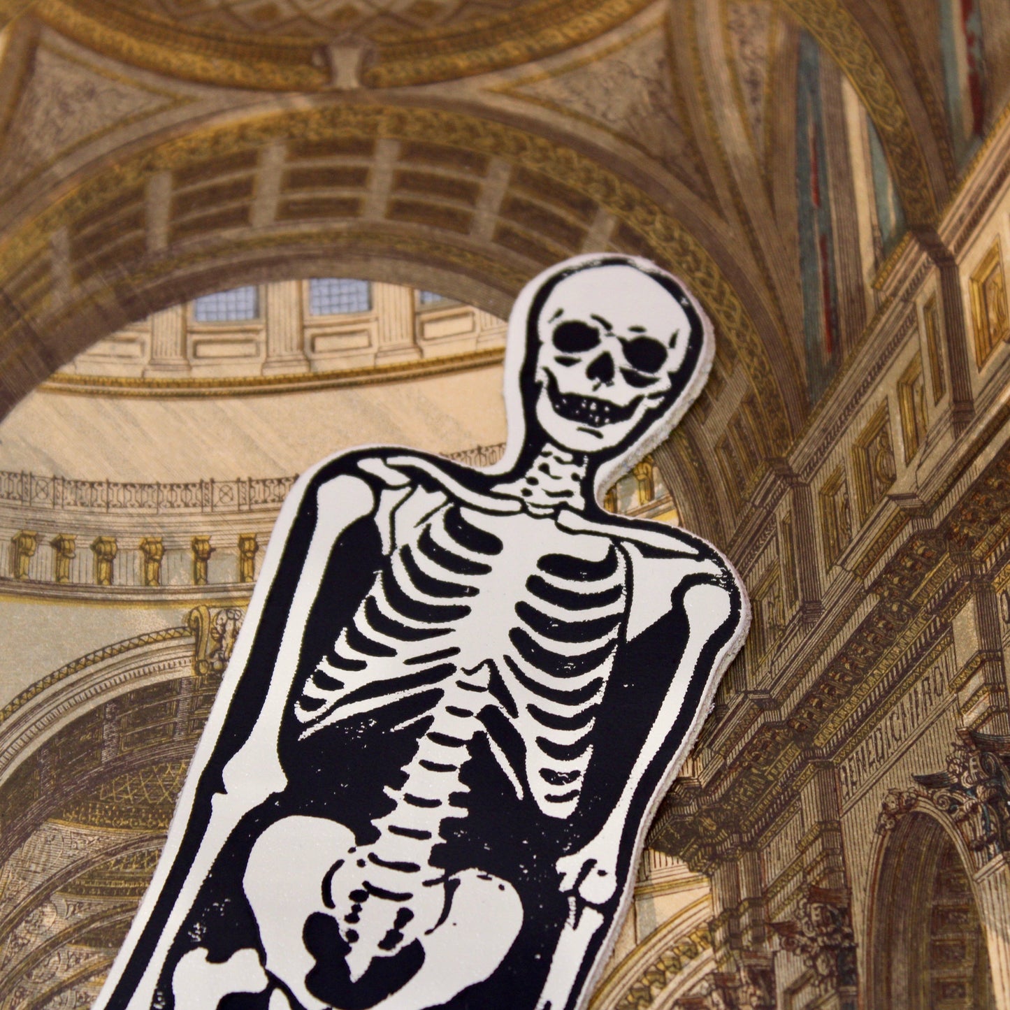 Skeleton Bookmark - You Read Right Through Me: Cream