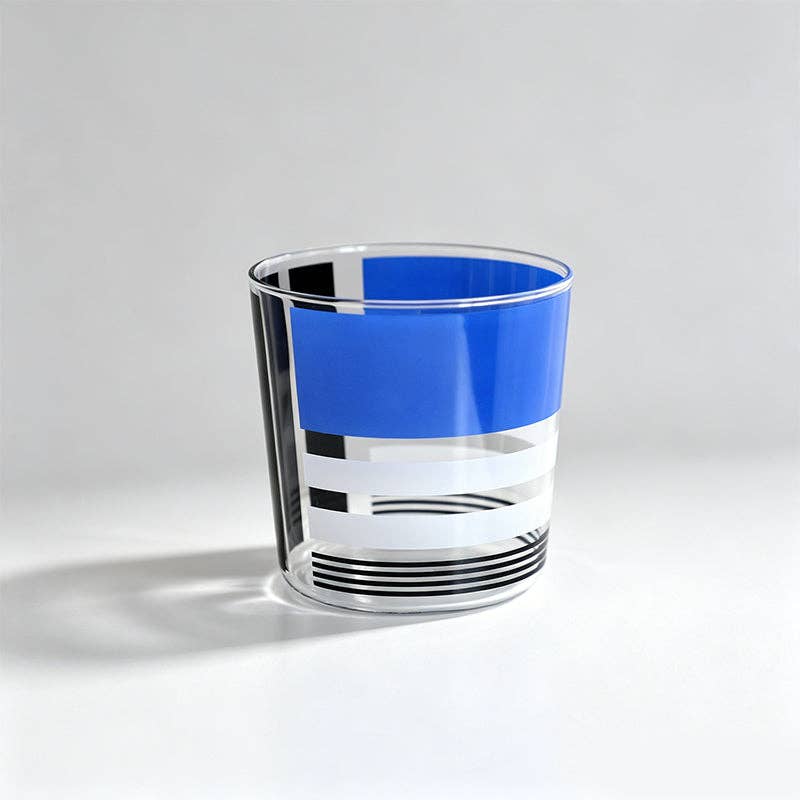 Retro Polka Dot Painted Cup: Blue Black / One Size