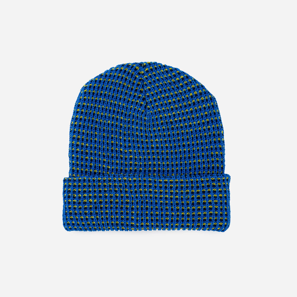 Simple Grid Knit Beanie: Indigo