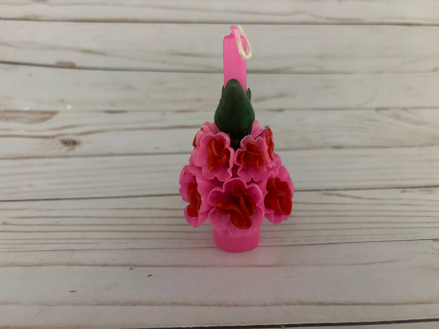 4.5" Beeswax Candle Mini Pink & Red Oaxaca Marigold