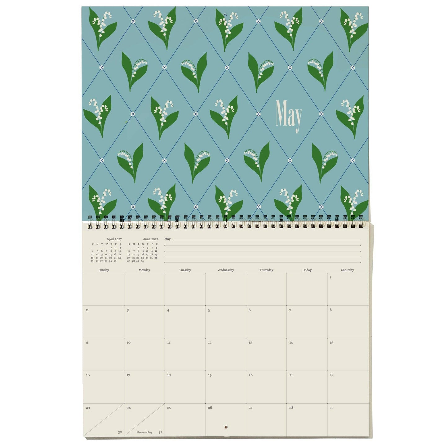 2027 Write-On Calendar | Grid style monthly calendar