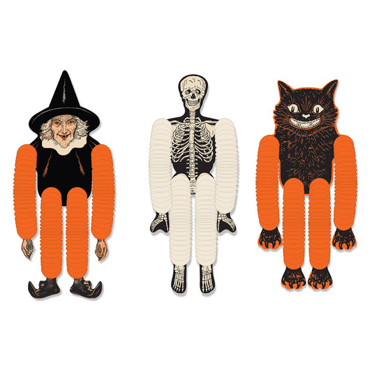 Vintage Halloween Tissue Dancers 14". 3/pkg
