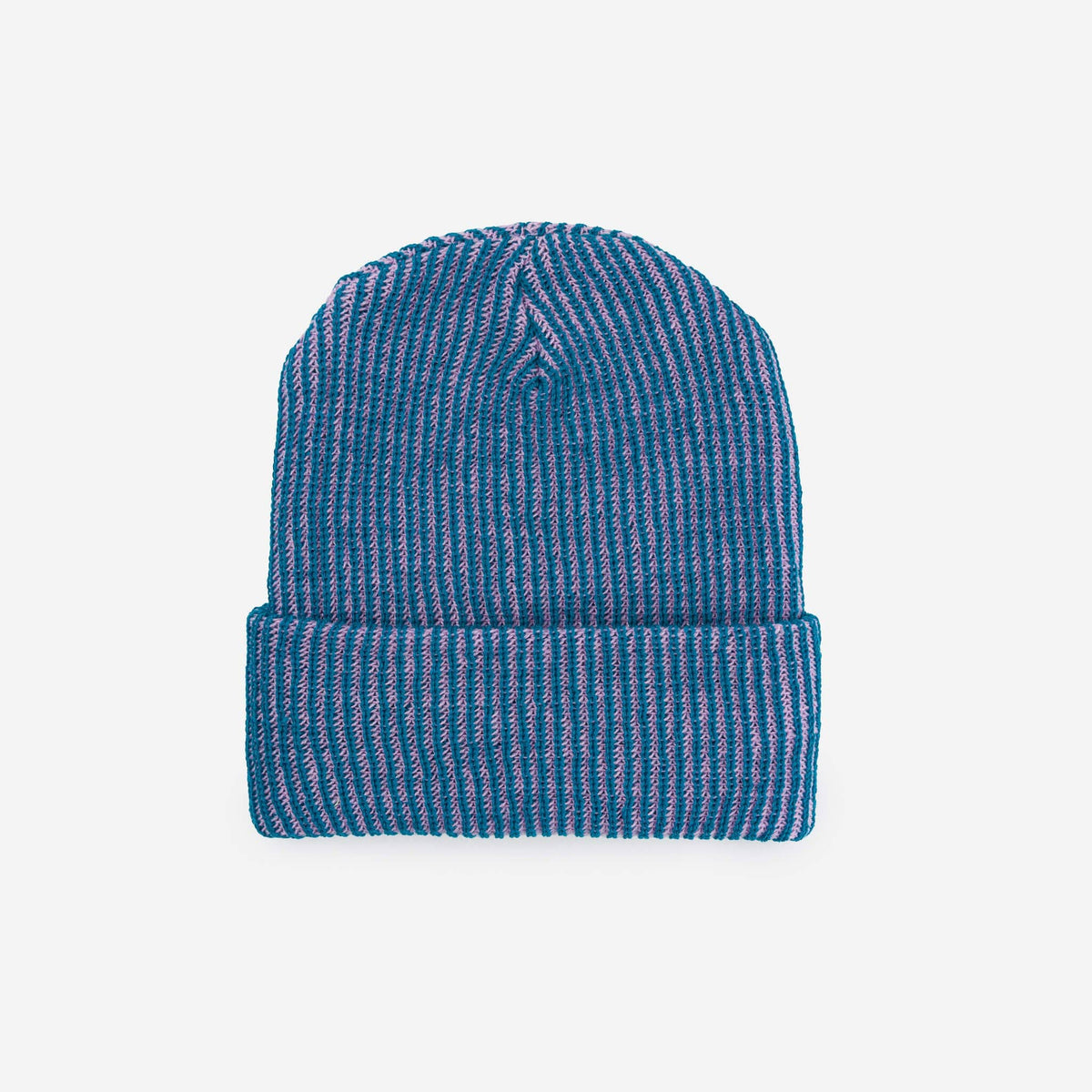 Simple Rib Knit Beanie: Golden Olive Navy