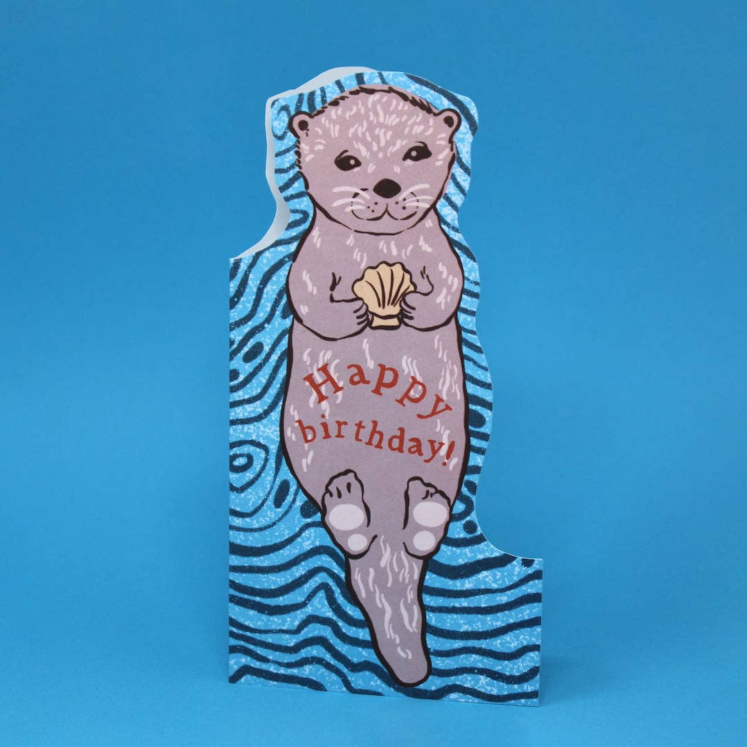 Otter Shaped Greetings Card