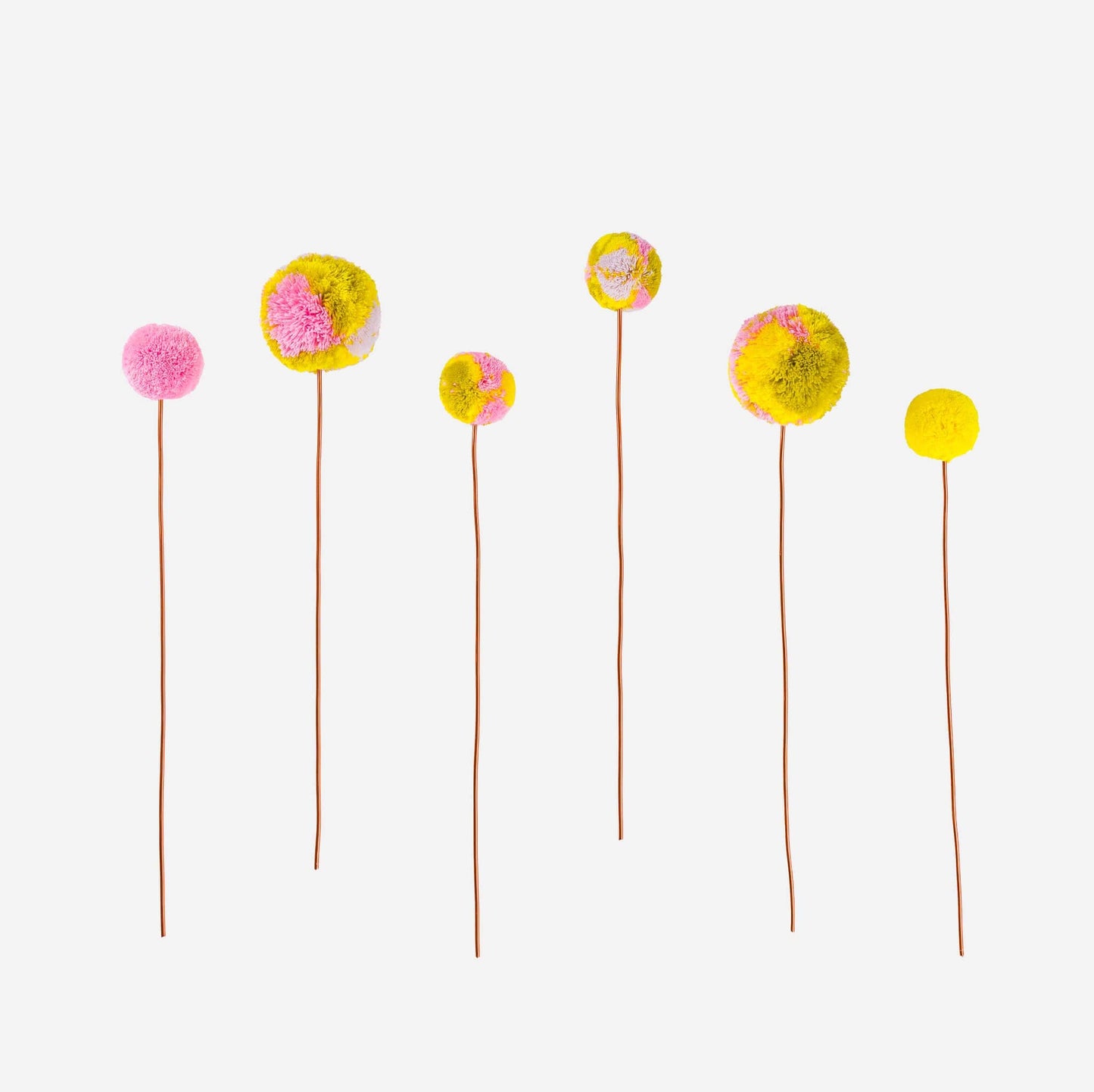 Pom Flower Bouquet: Yellow Pink