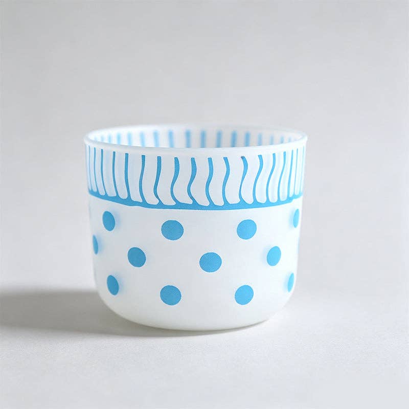 Matte Polka Dot Floral Cup: Mint Green / Dots/One Size