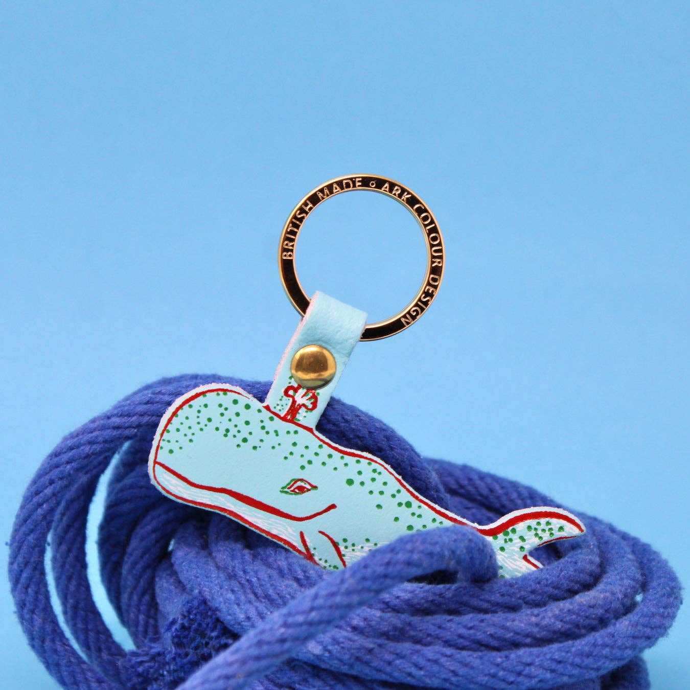 Humpback Whale Key Fob: Cornflower