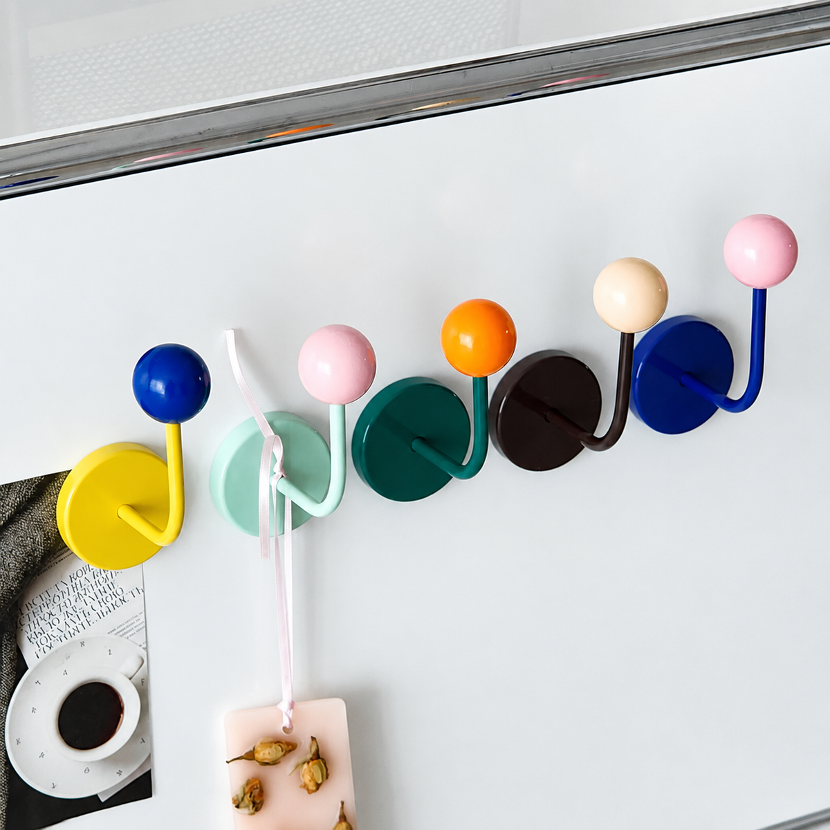 Color Block Magnetic Hook for Bags, Clothes and Hats: Mint and Black