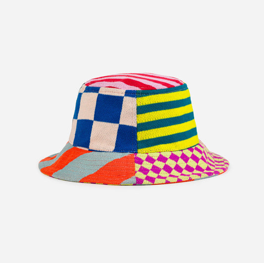 Pattern Patch Bucket Hat: Rainbow