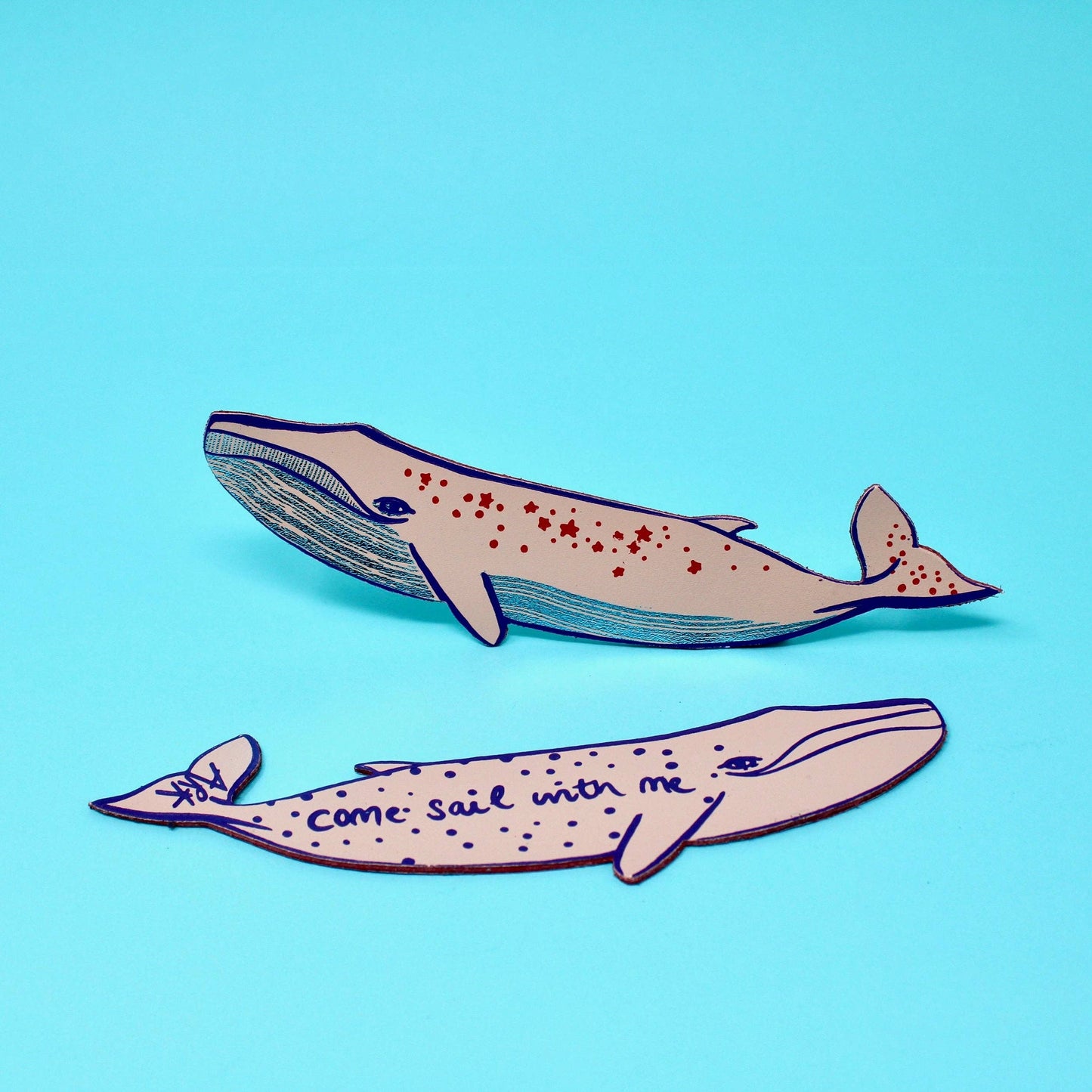 Whale Bookmark: Heritage Blue