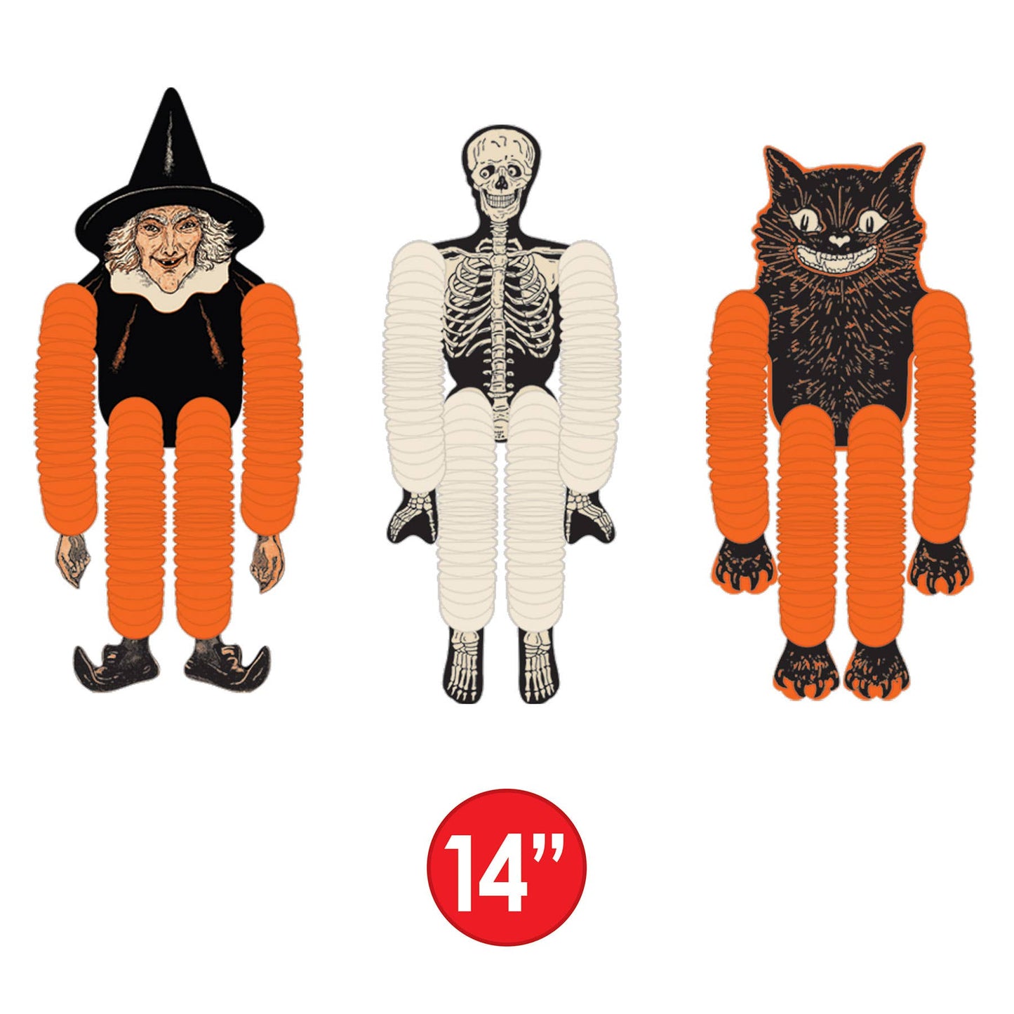 Vintage Halloween Tissue Dancers 14". 3/pkg