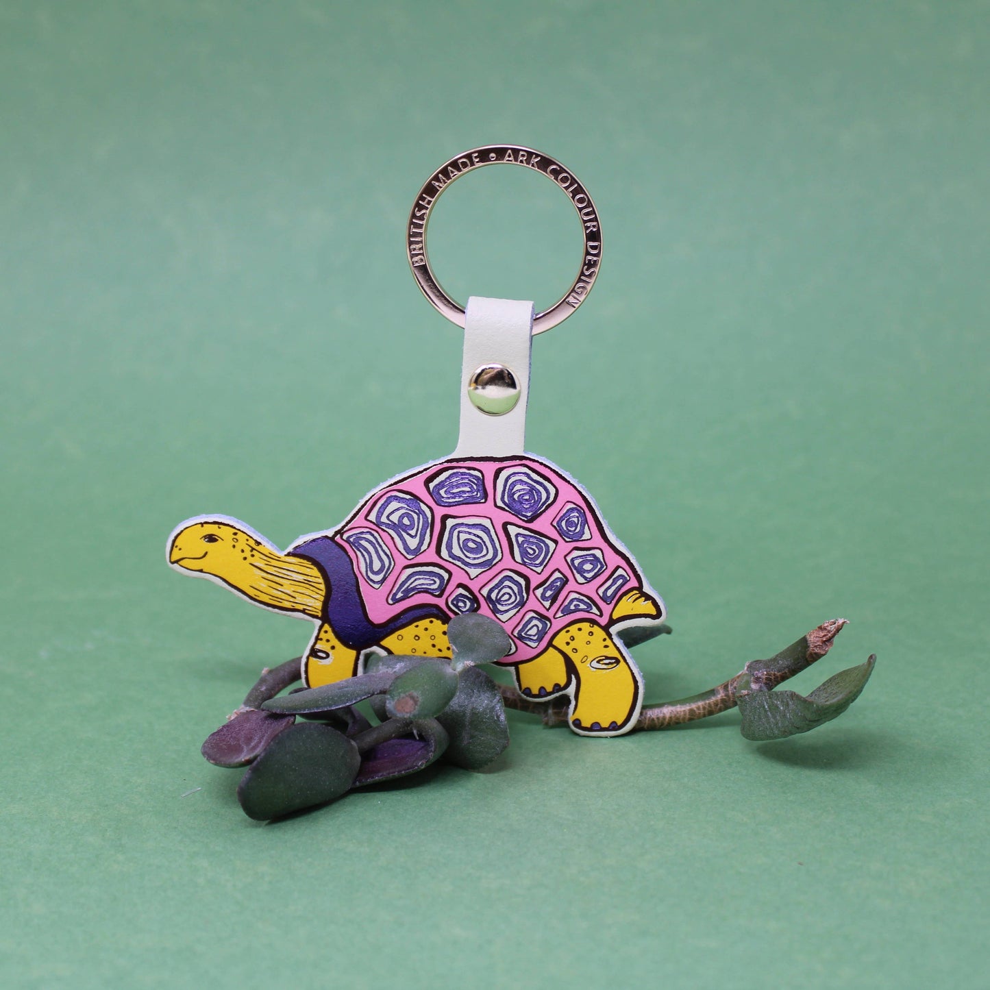 'Easy Going' Tortoise Key Fob: Cream turtle