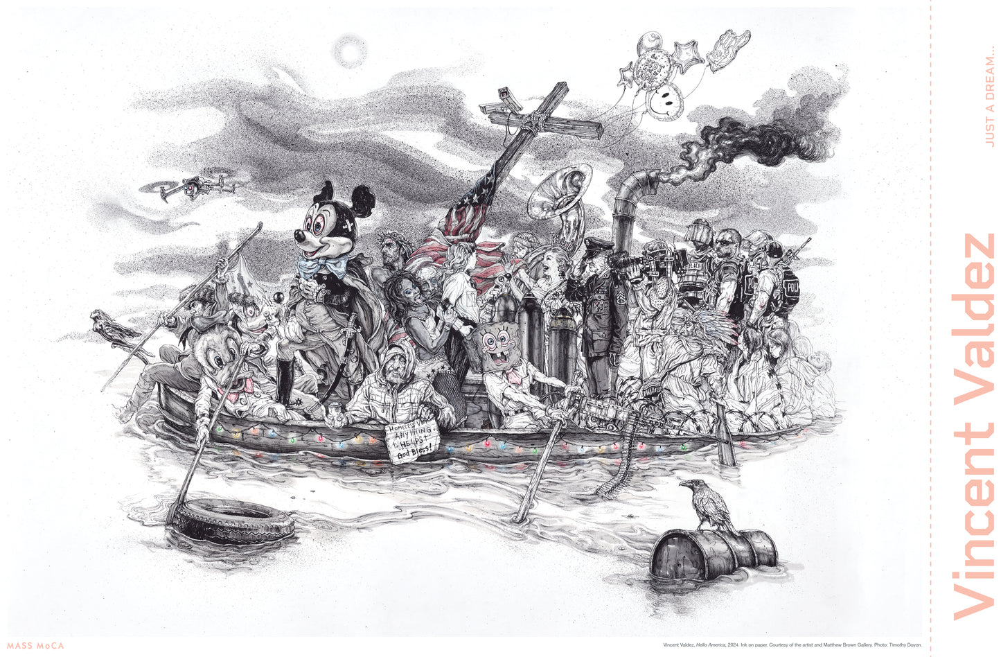 Poster Vincent Valdez Hello America, 2024