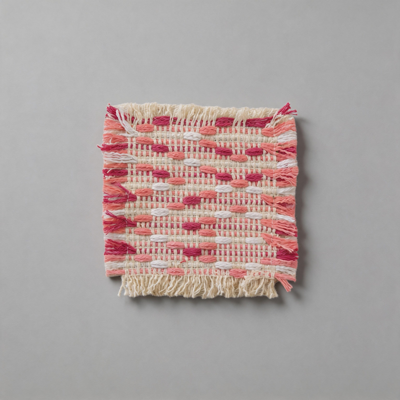 Woven Table Mat Coaster: Pink / One Size
