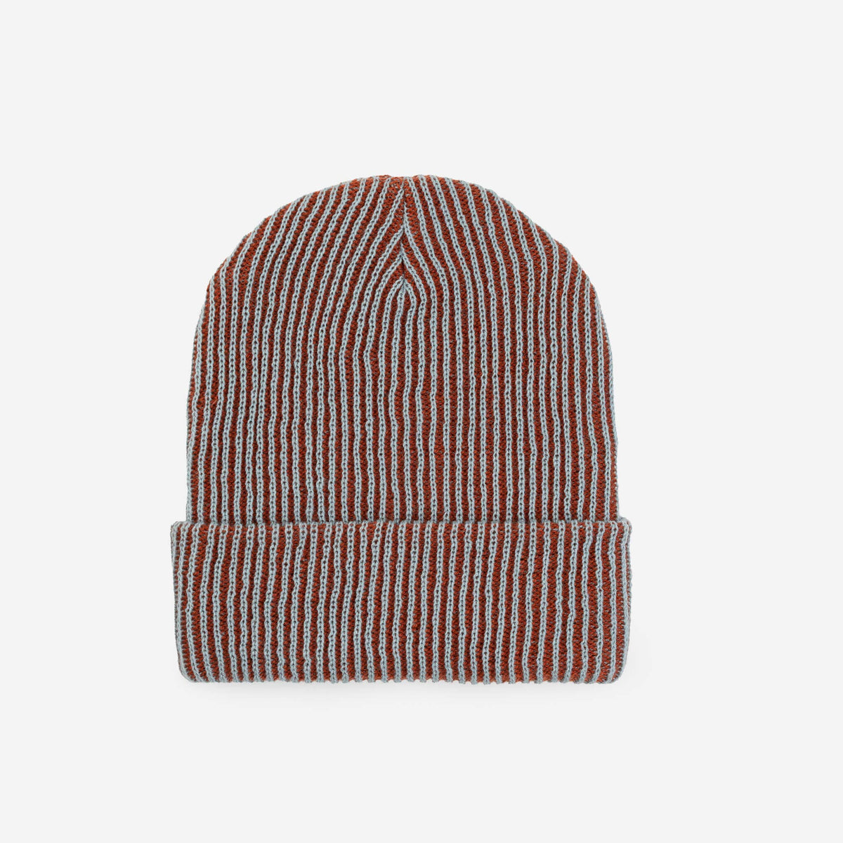 Simple Rib Knit Beanie: Golden Olive Navy
