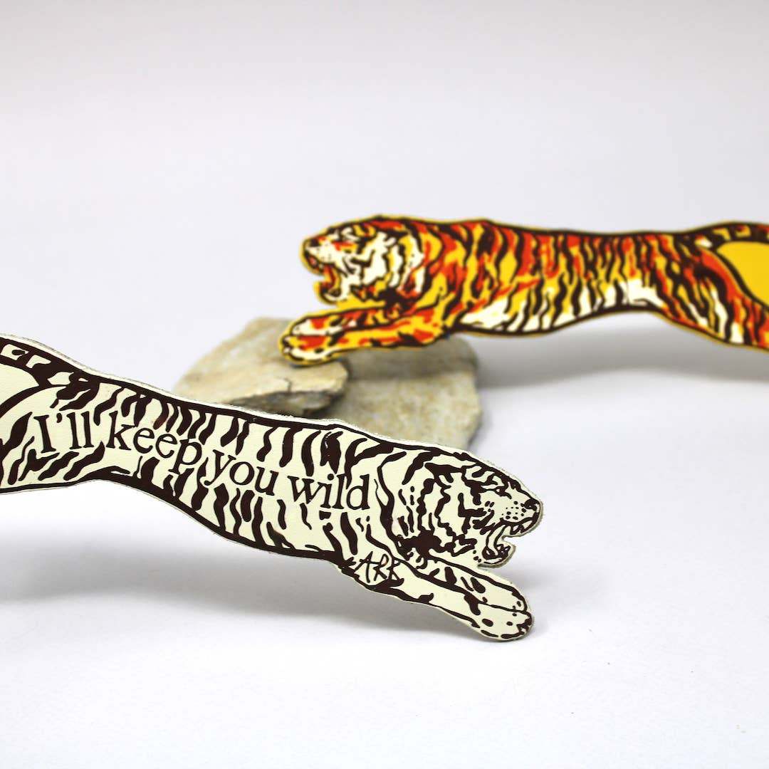 Tiger Bookmark: Cream