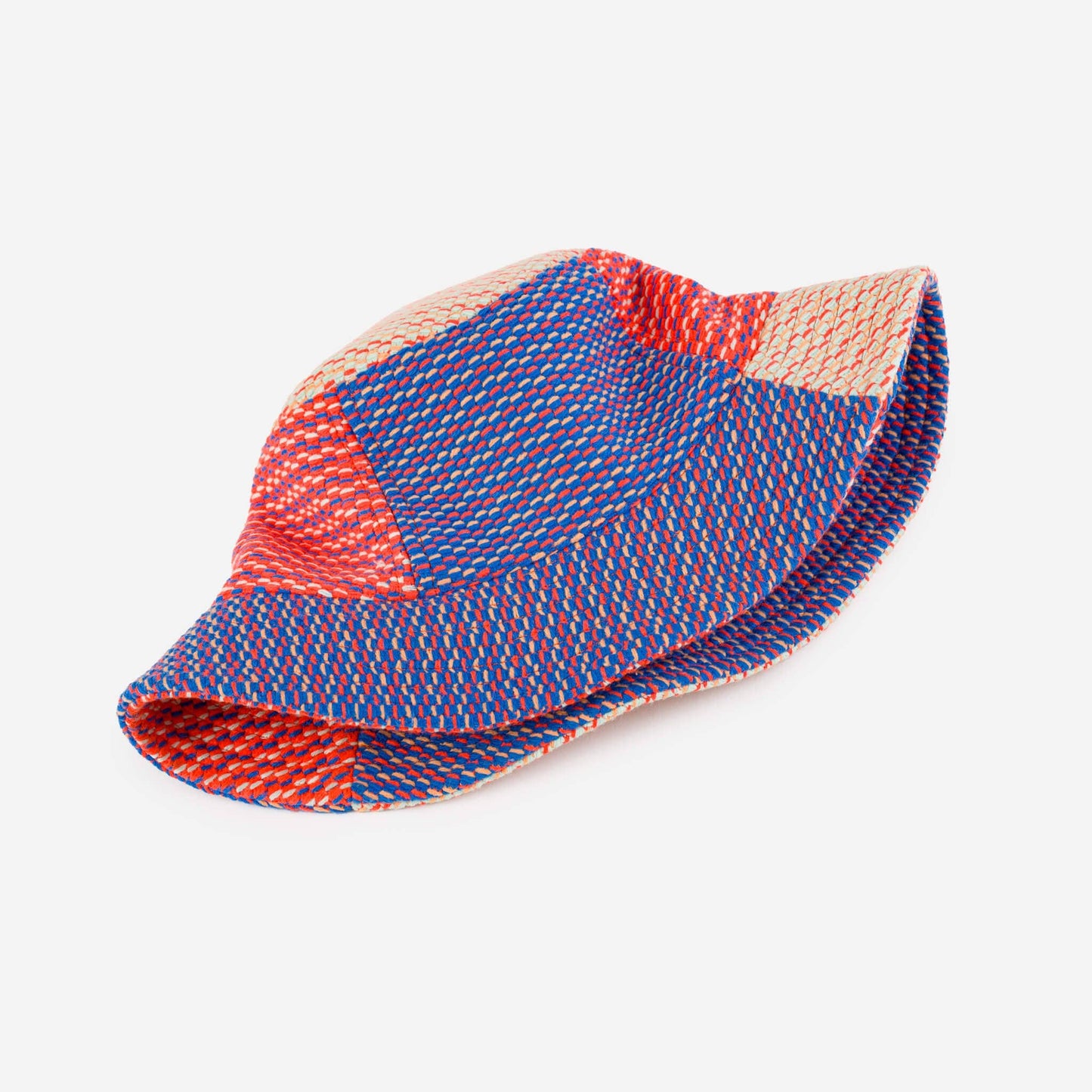 Dashes Knit Bucket Hat: Poppy Cobalt