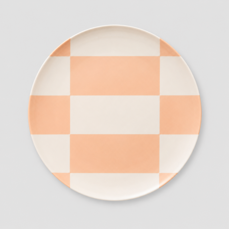 Gingham Dinner Plate: Blue Black / 25CM