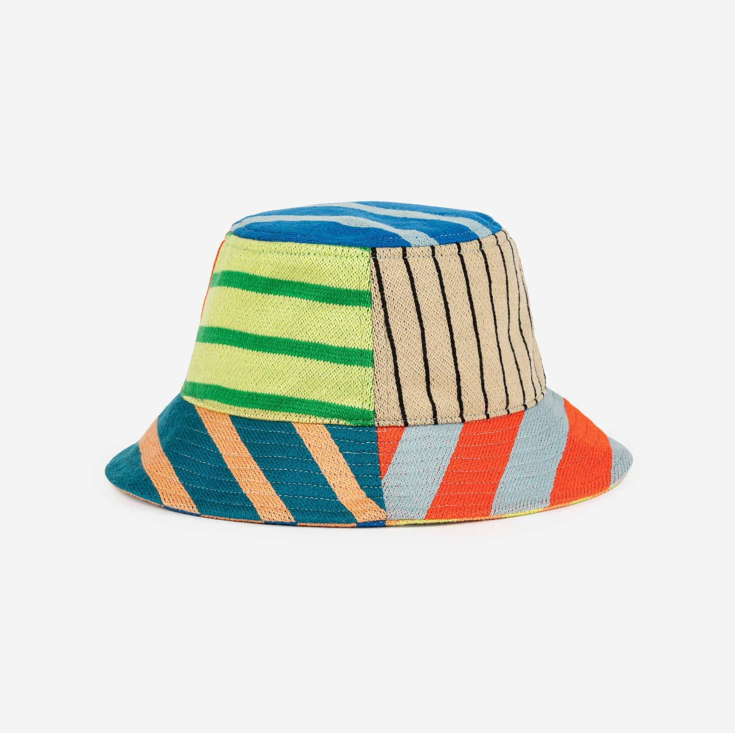 Patchwork Stripe Bucket Hat: Sport