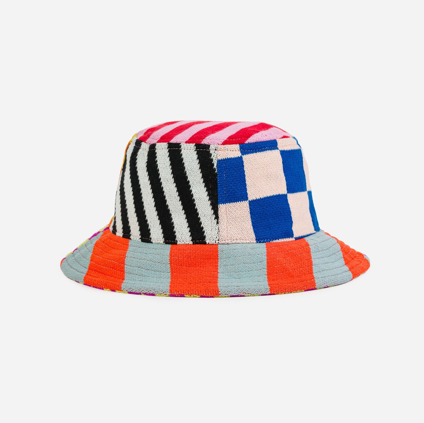 Pattern Patch Bucket Hat: Rainbow