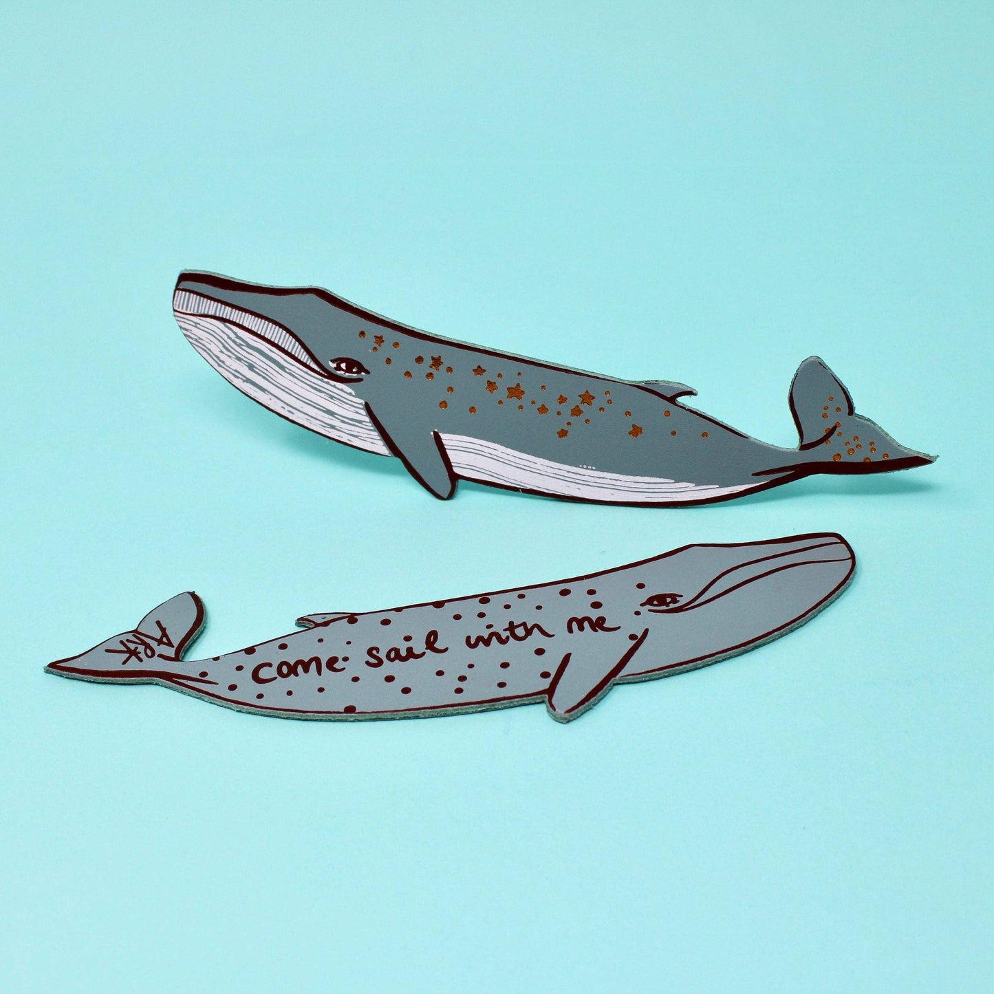 Whale Bookmark: Heritage Blue